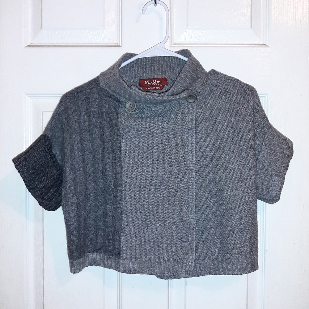 MaxMara Cropped Wool Cashmere Cardigan.
